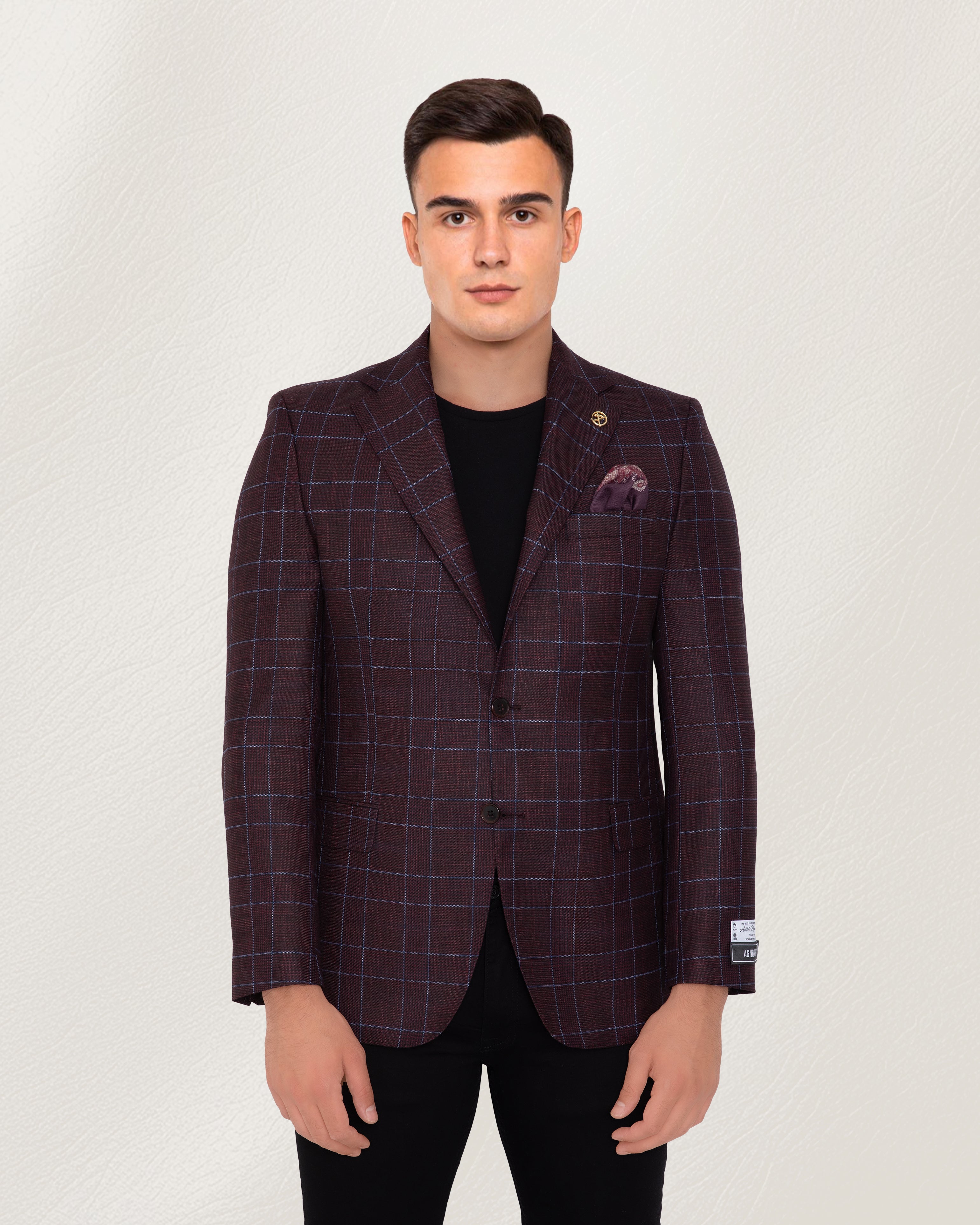 Burgundy Windowpane Sport Jacket