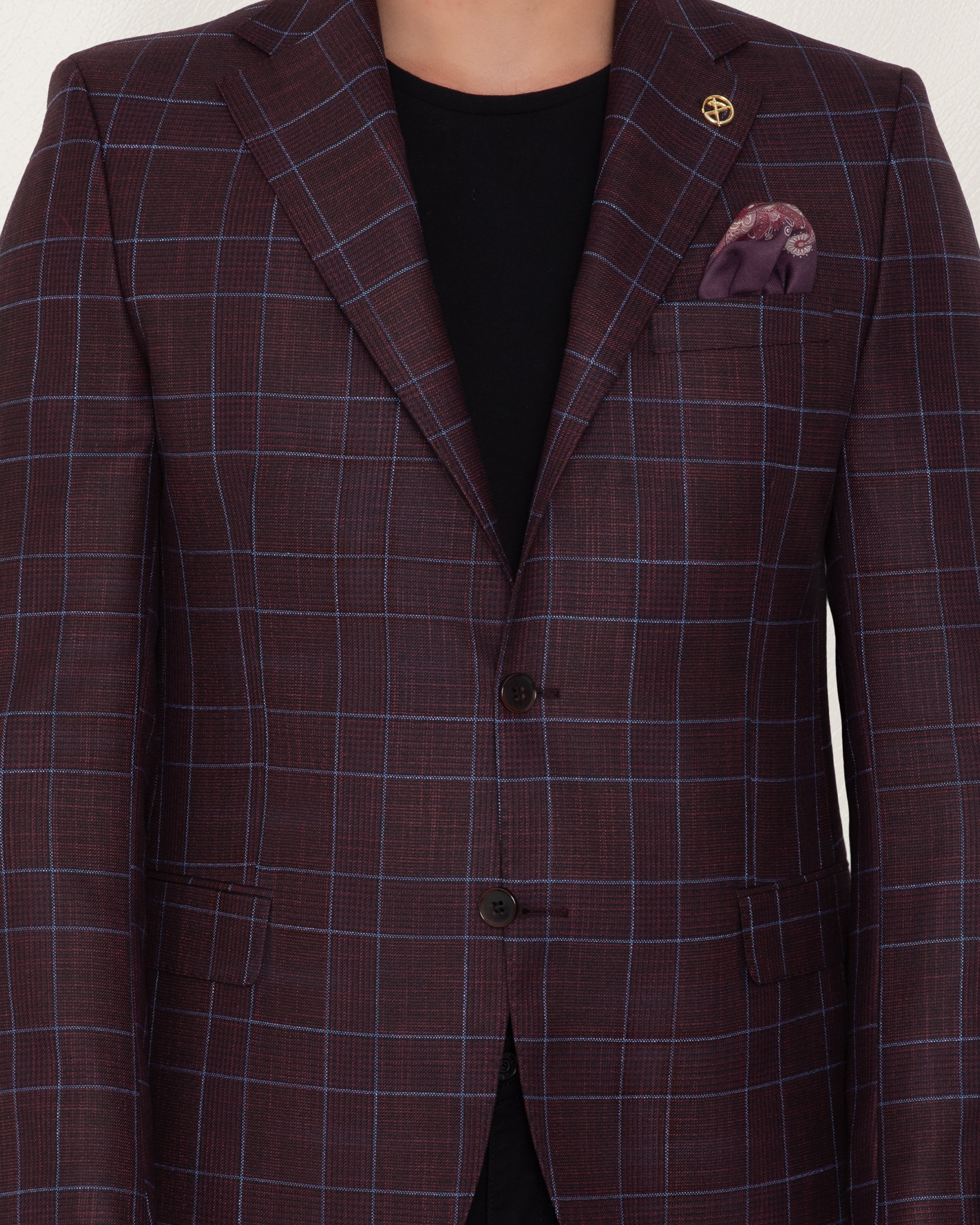 Burgundy Windowpane Sport Jacket