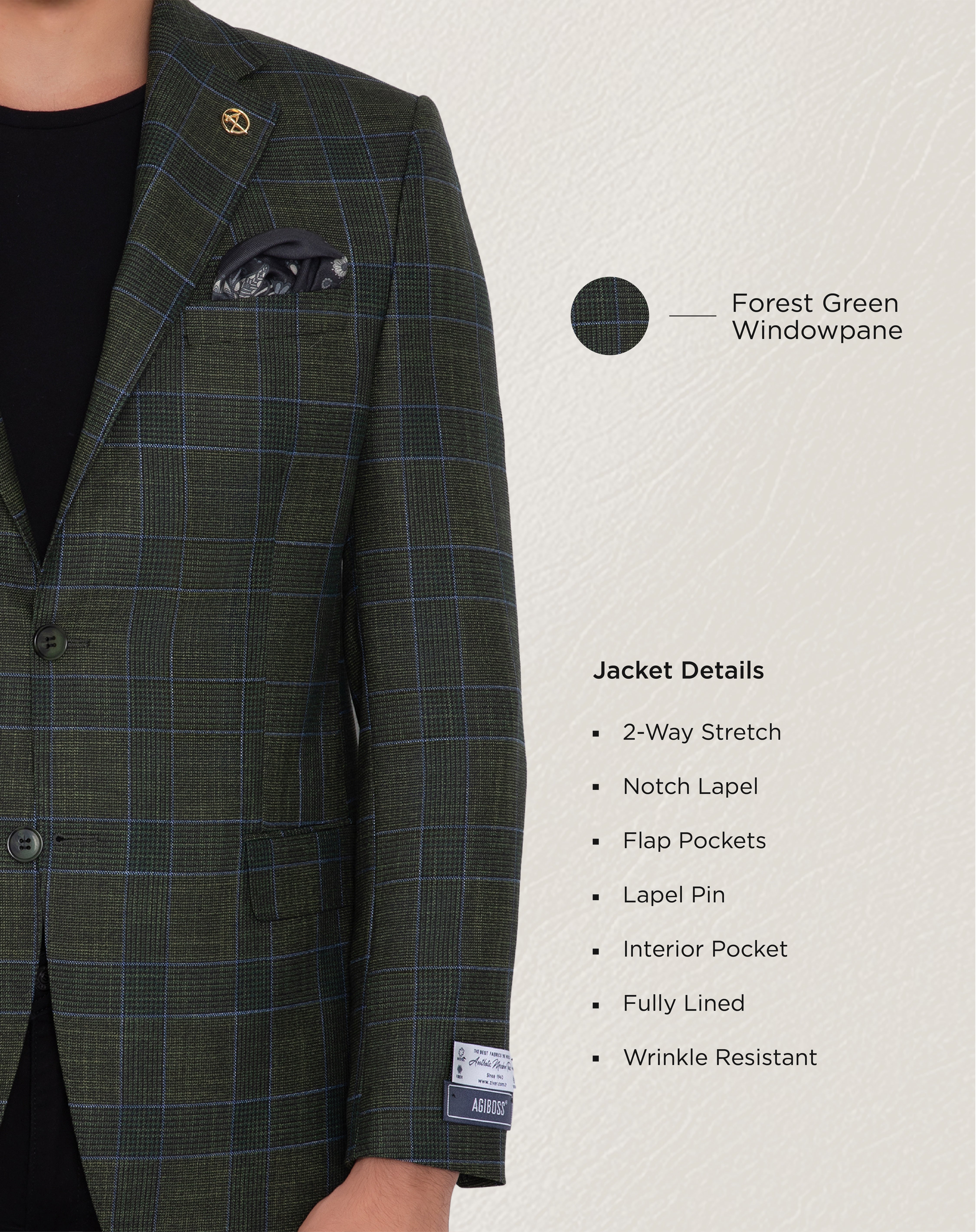 Forest Green Windowpane Sport Jacket