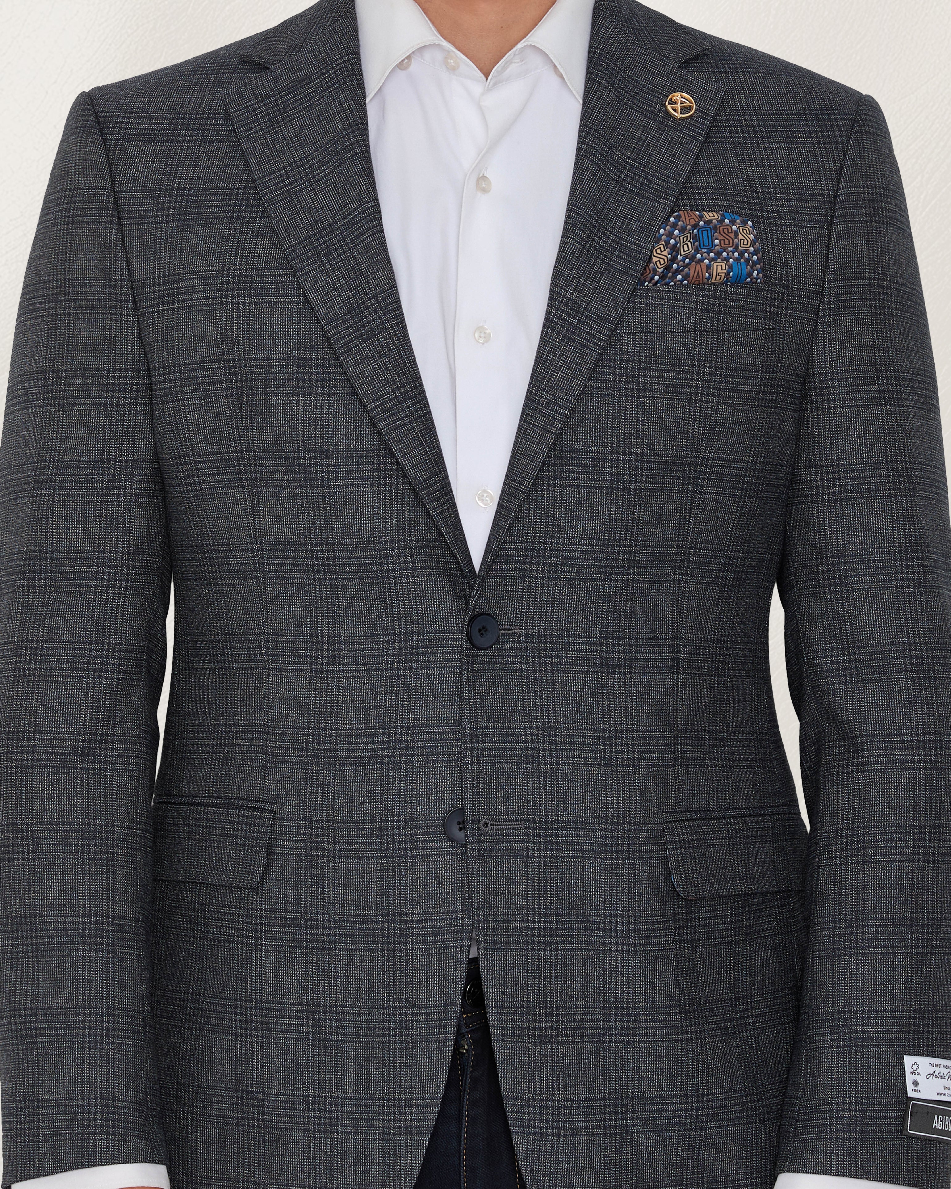 Charcoal Plaid Sport Jacket