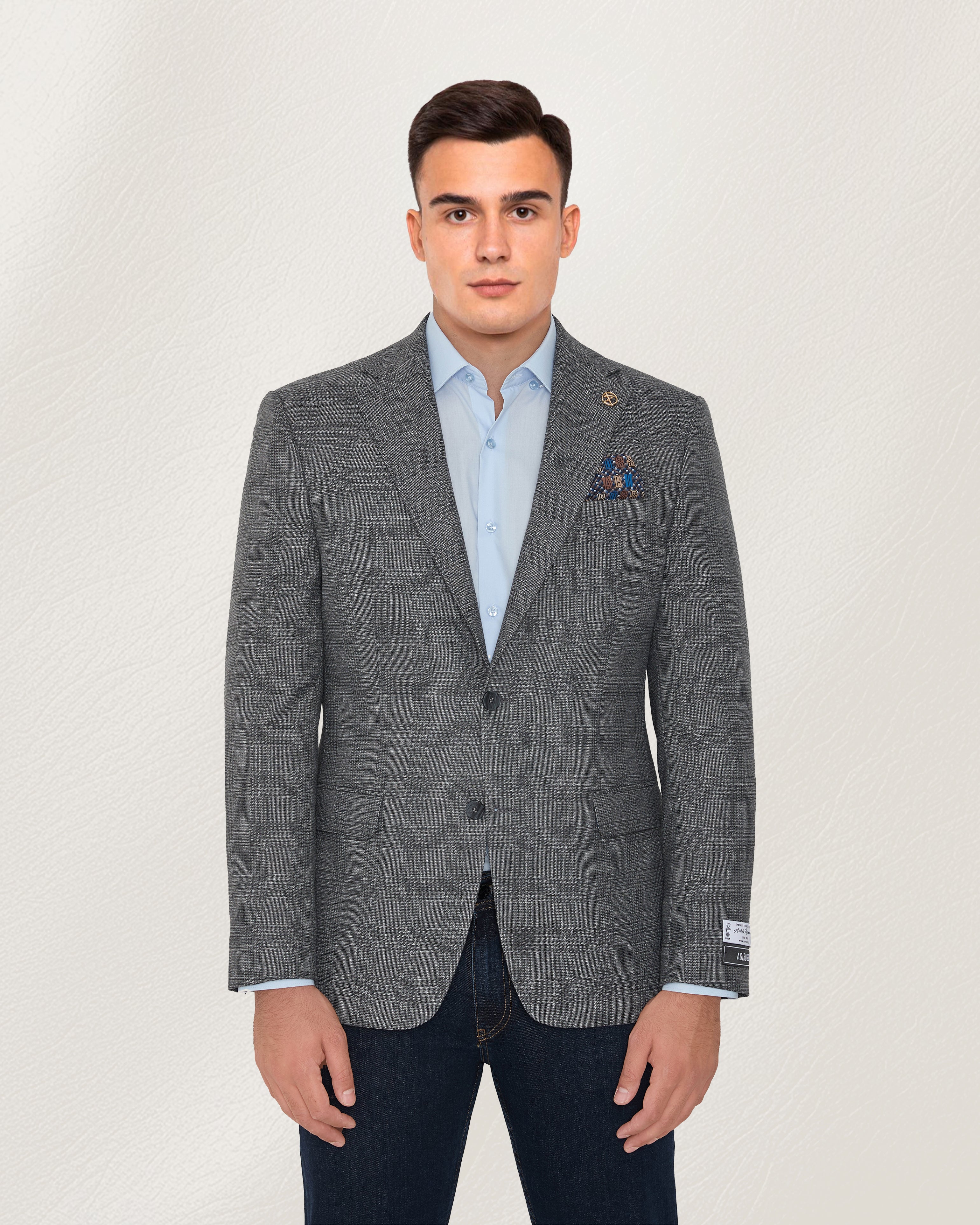 Light Grey Plaid Sport Jacket