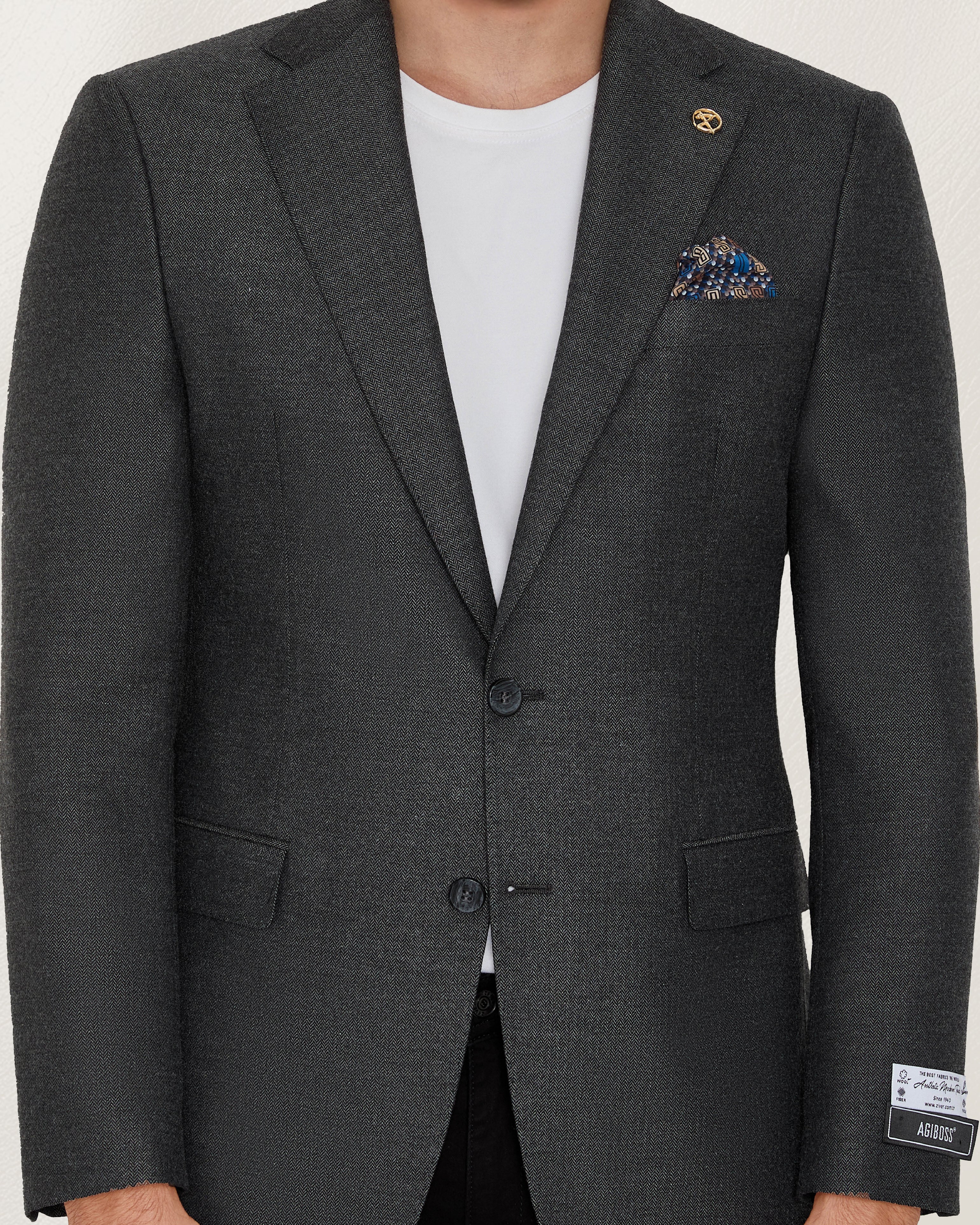 Charcoal Herringbone Sport Jacket