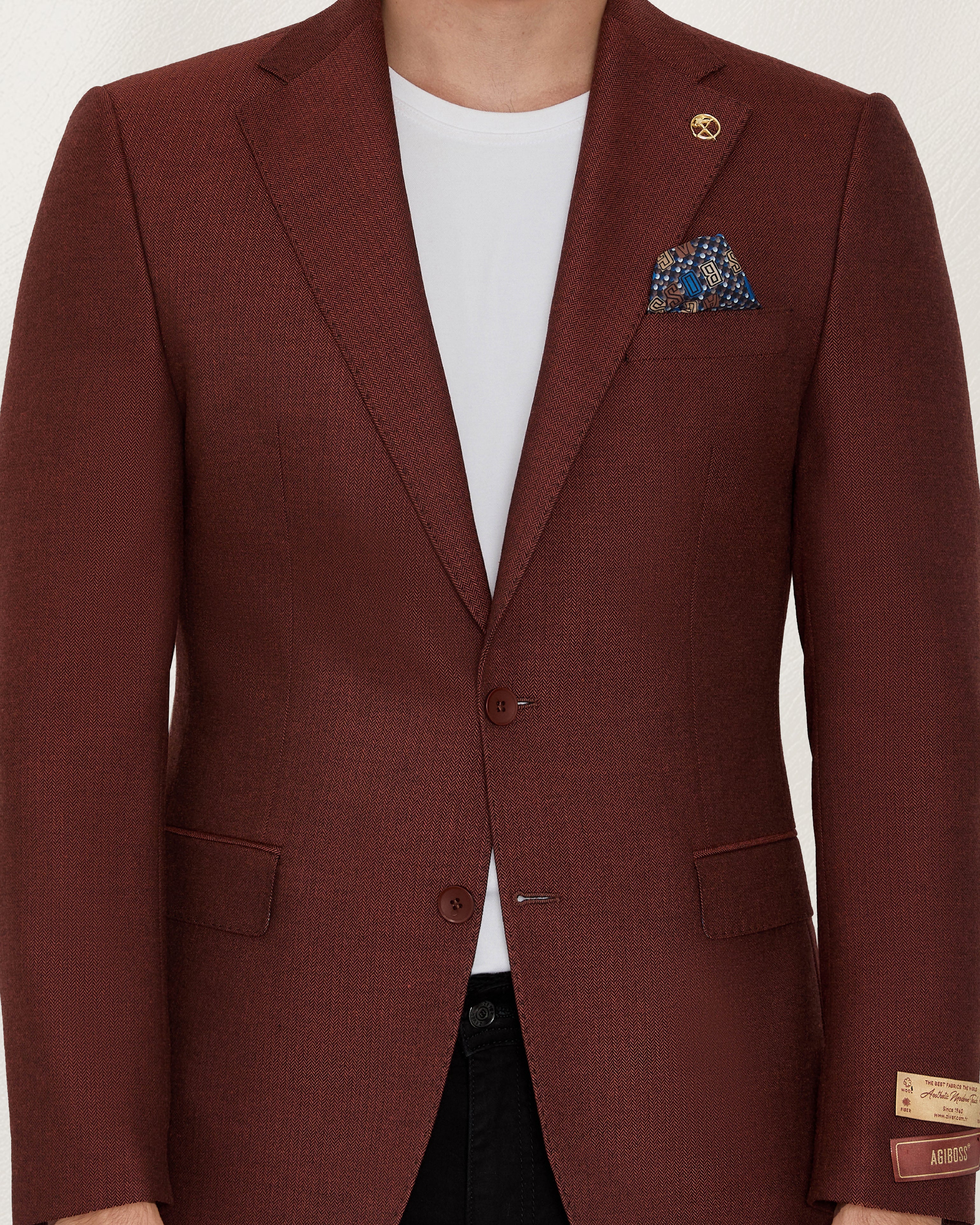 Cinnamon Herringbone Sport Jacket