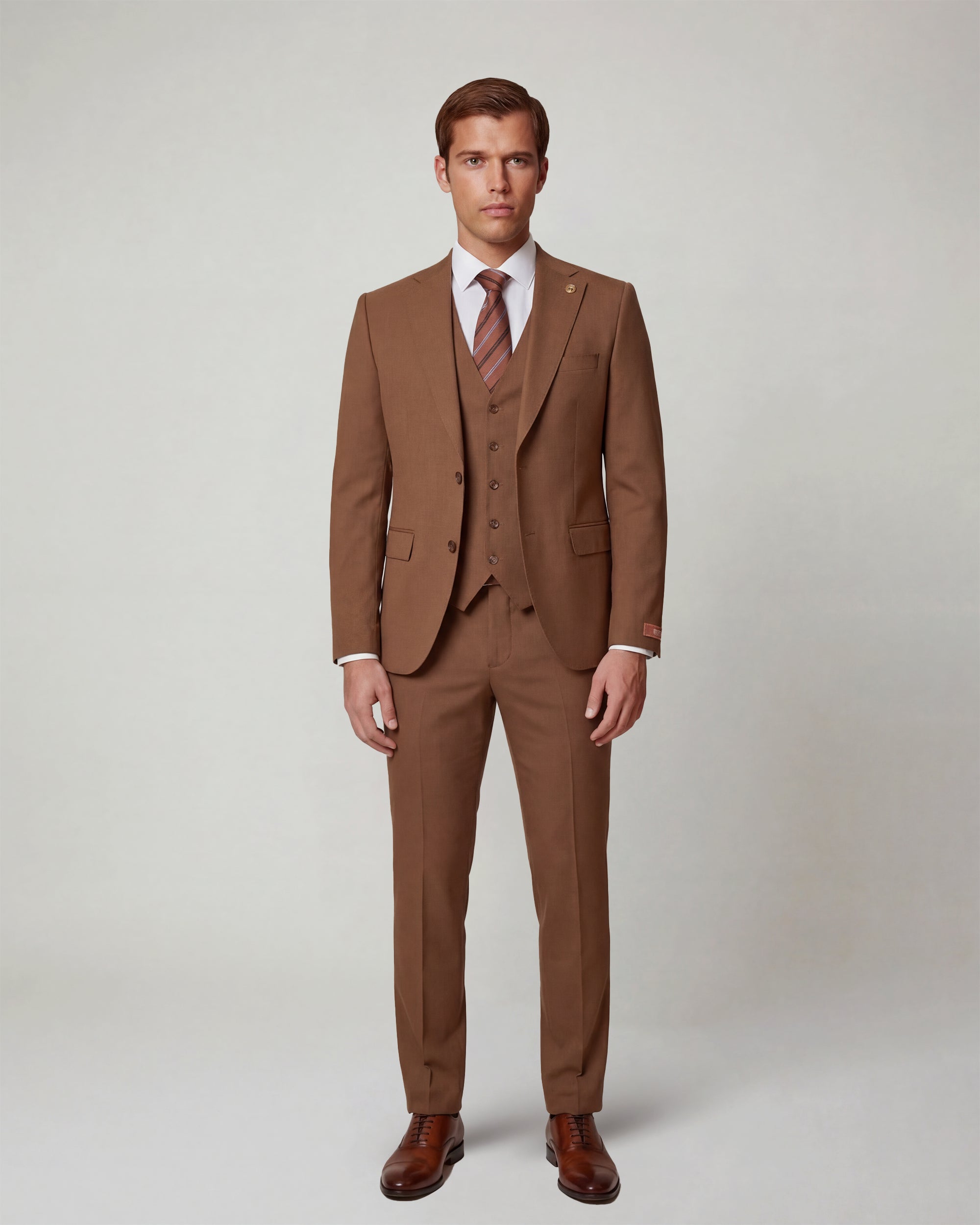 Cinnamon Brown Solid Suit
