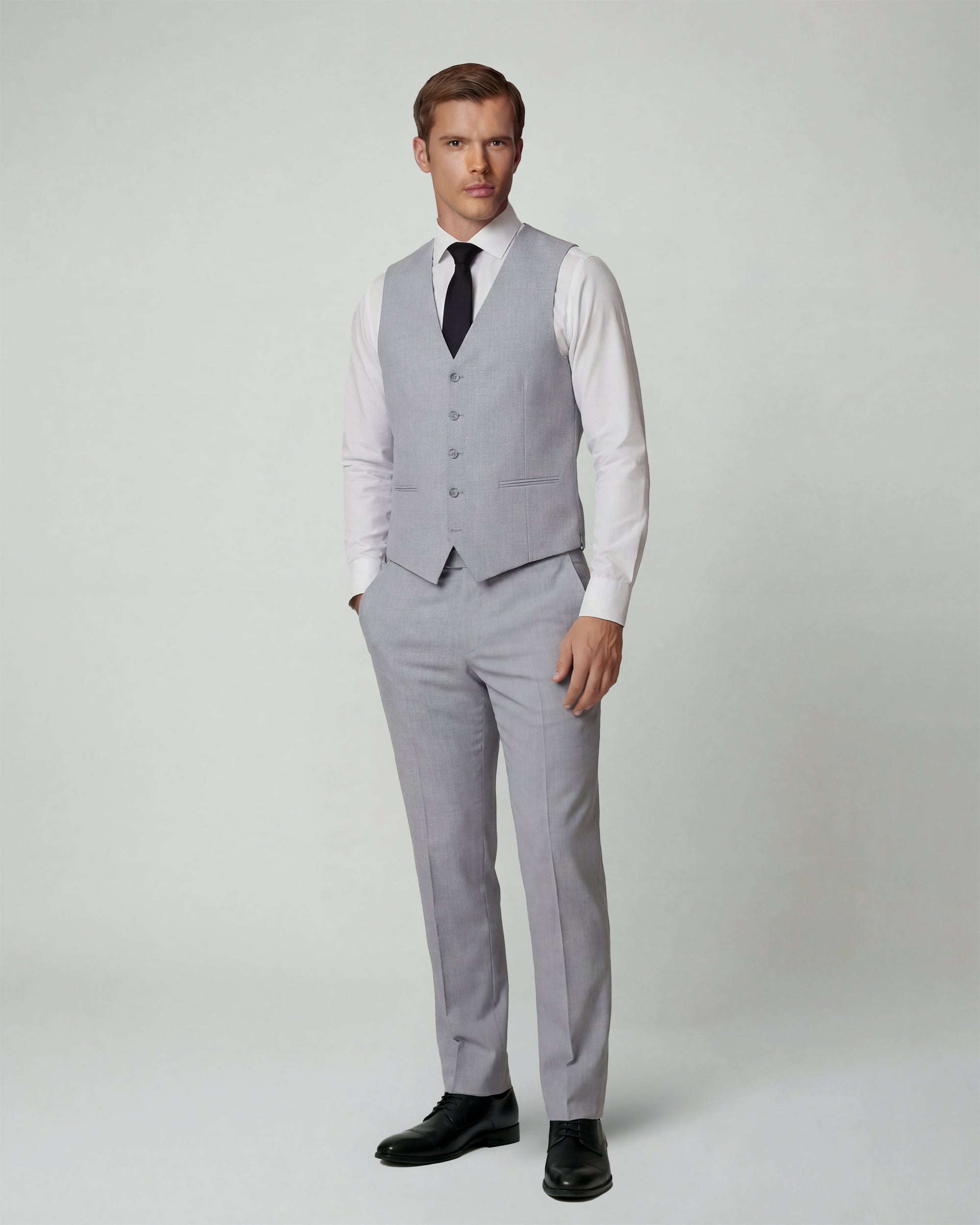 Light Grey Solid Suit