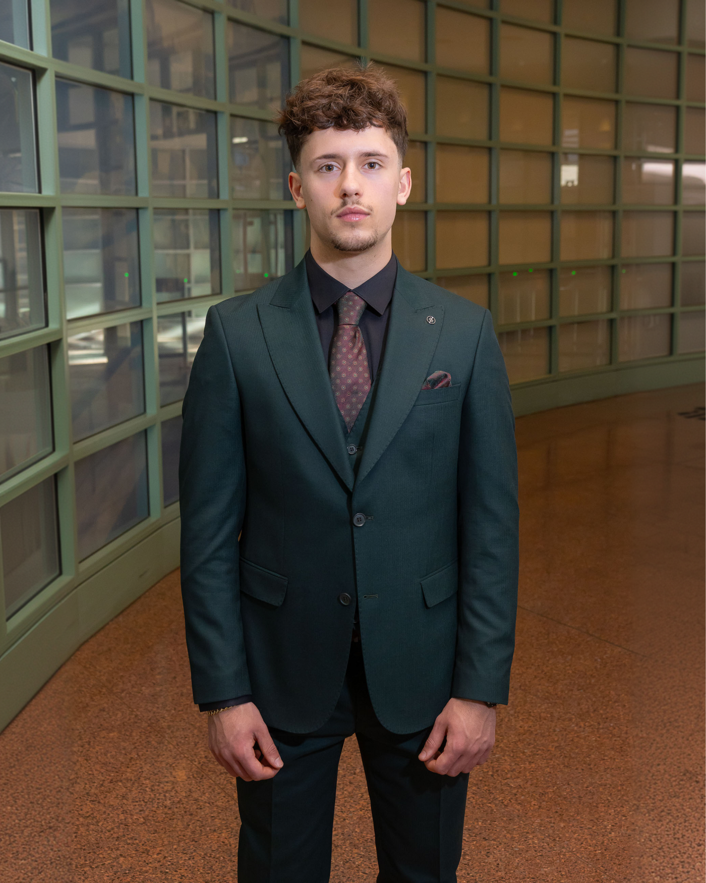 Emerald Green Herringbone Textured Suit SUITSHARK Emerald Green Herringbone Textured Suit SUITSHARK