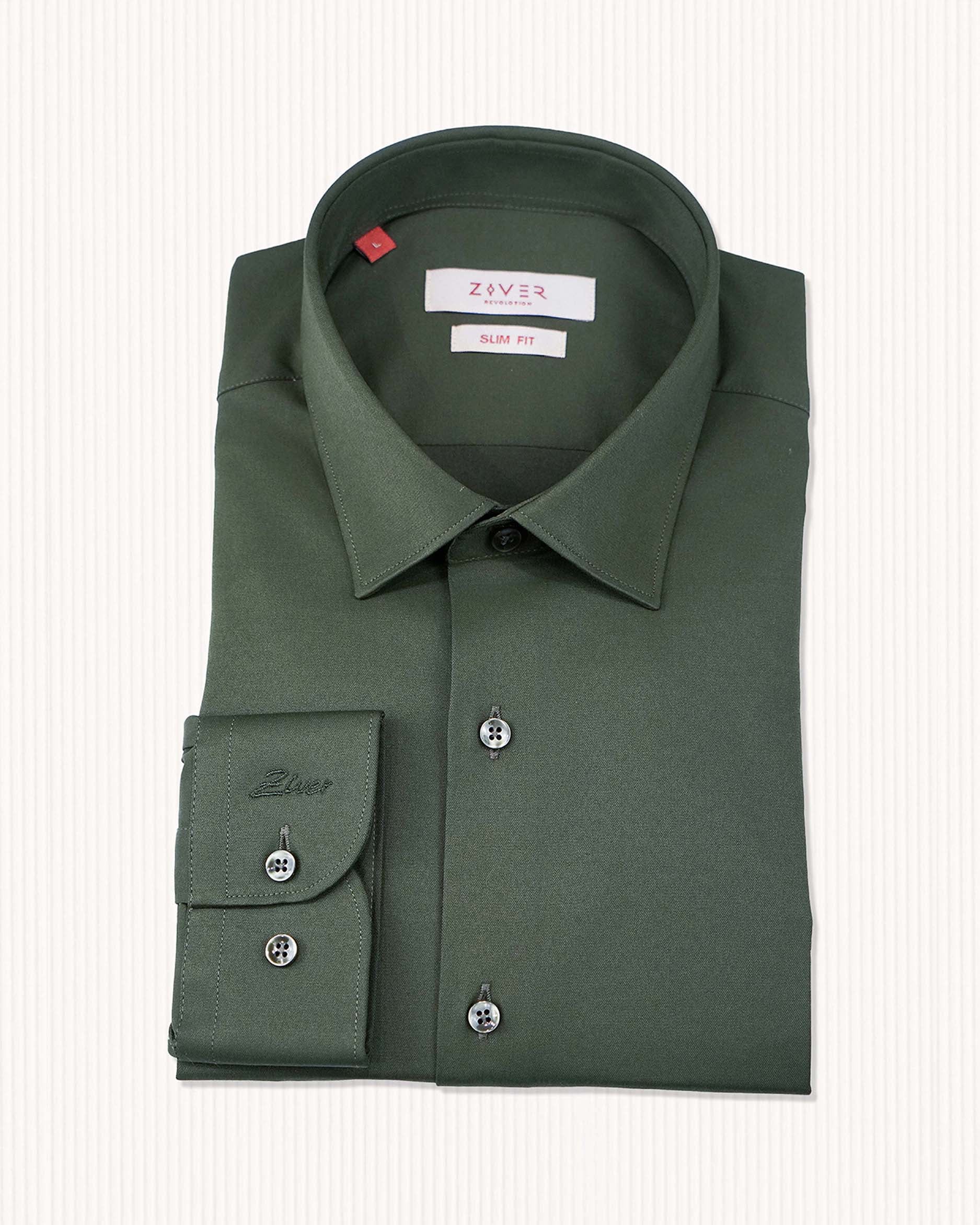 Slim Fit Cotton Blend Solid Shirt