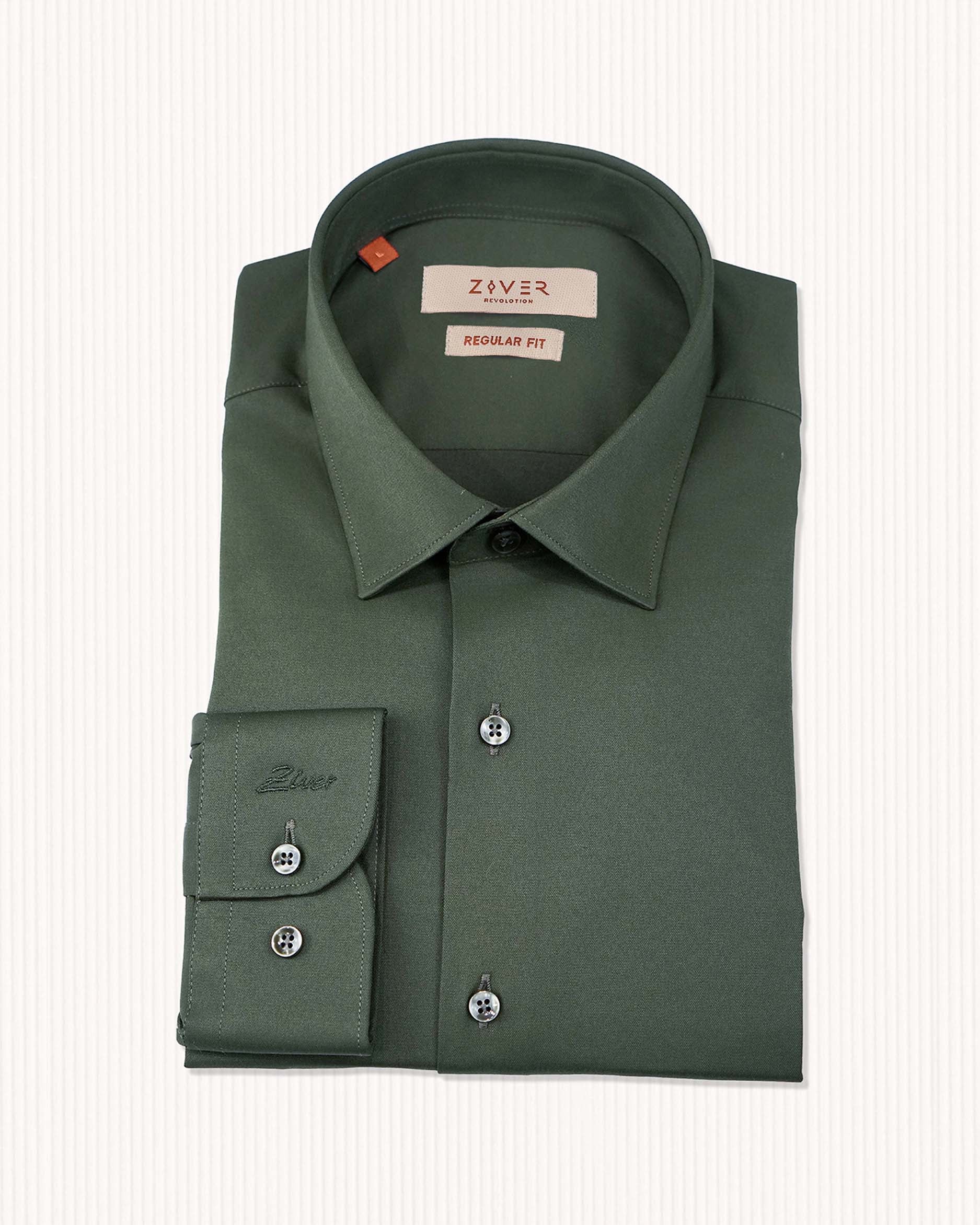 Regular Fit Cotton Blend Solid Shirt