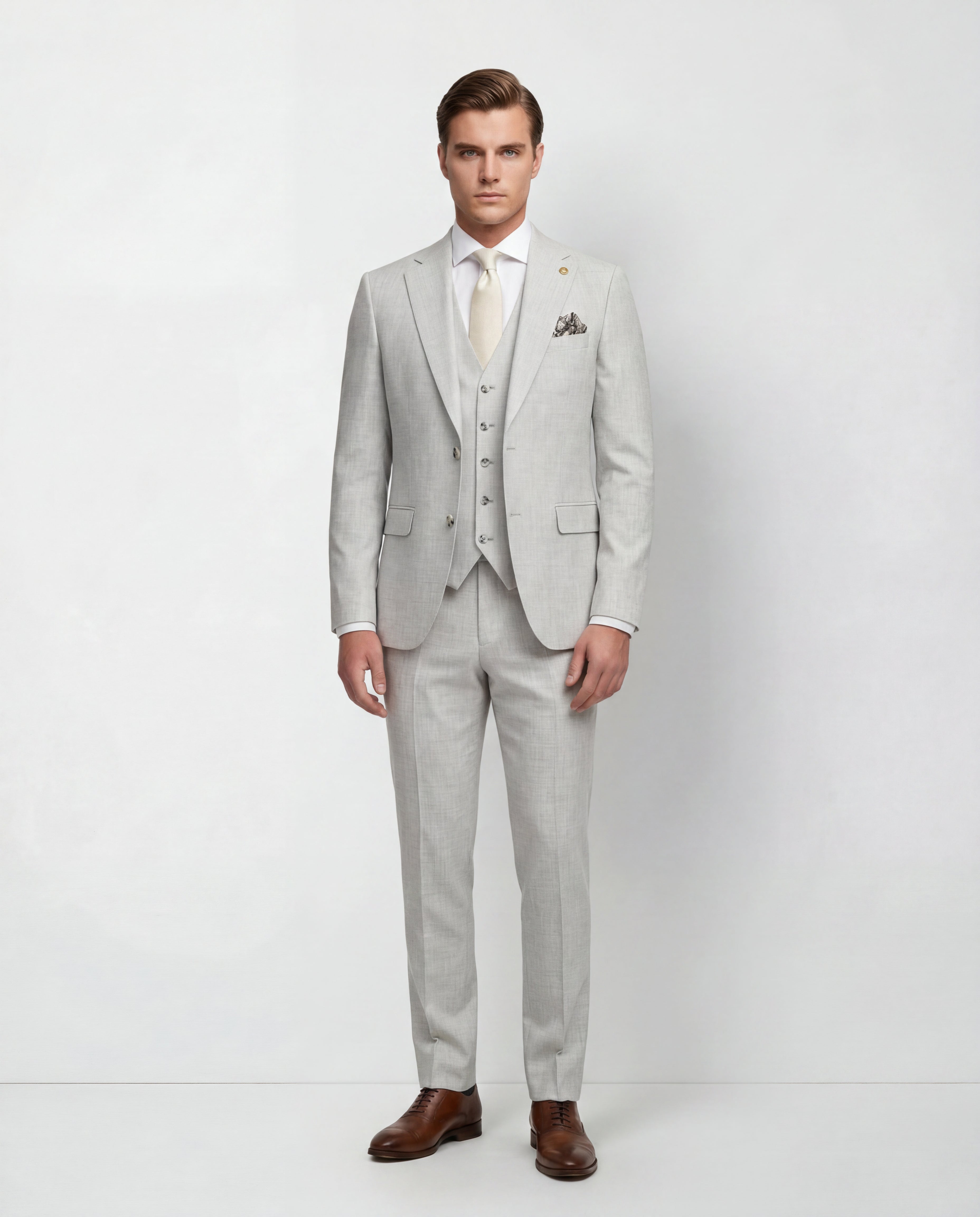 Silver Grey Solid Suit