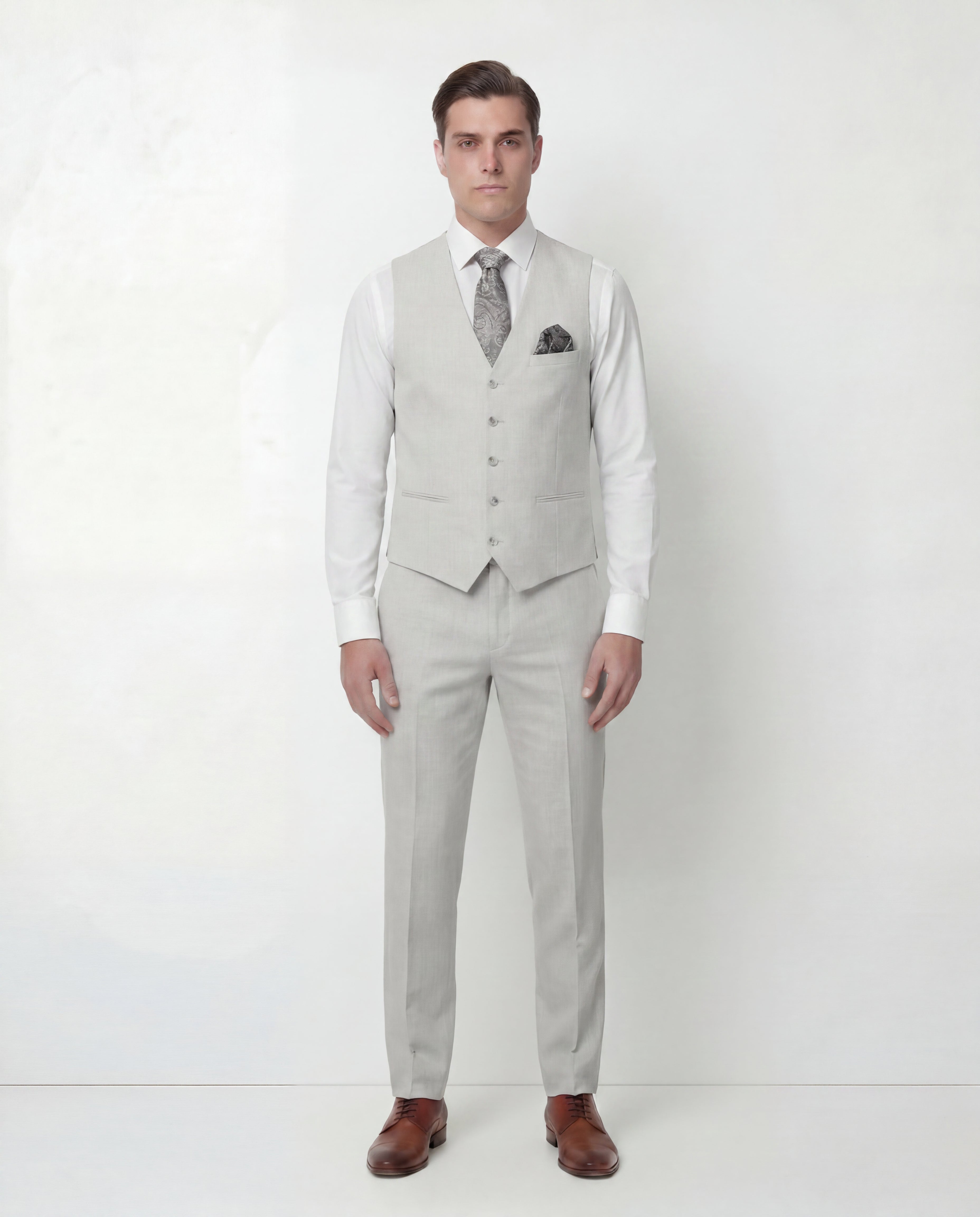 Silver Grey Solid Suit