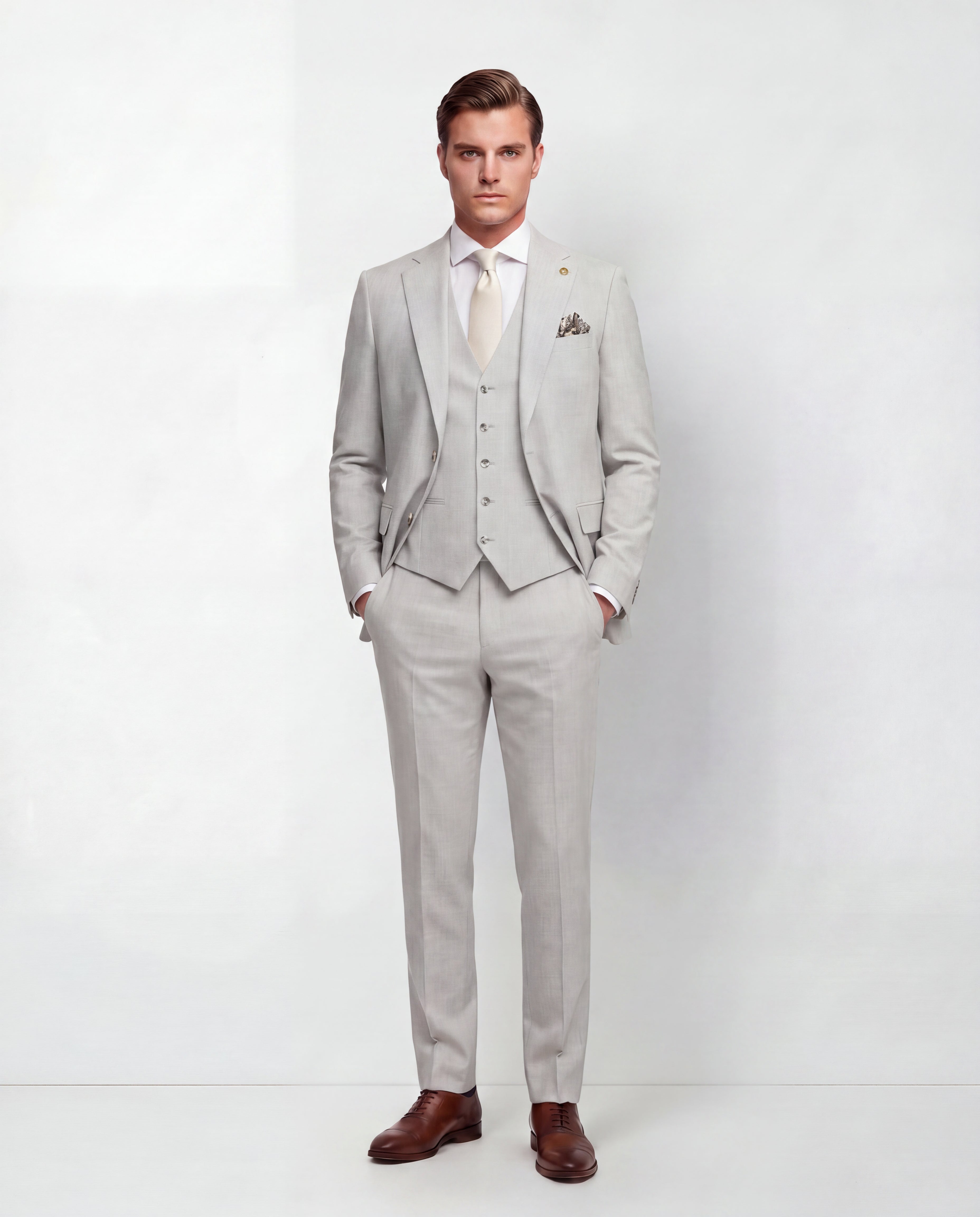 Silver Grey Solid Suit