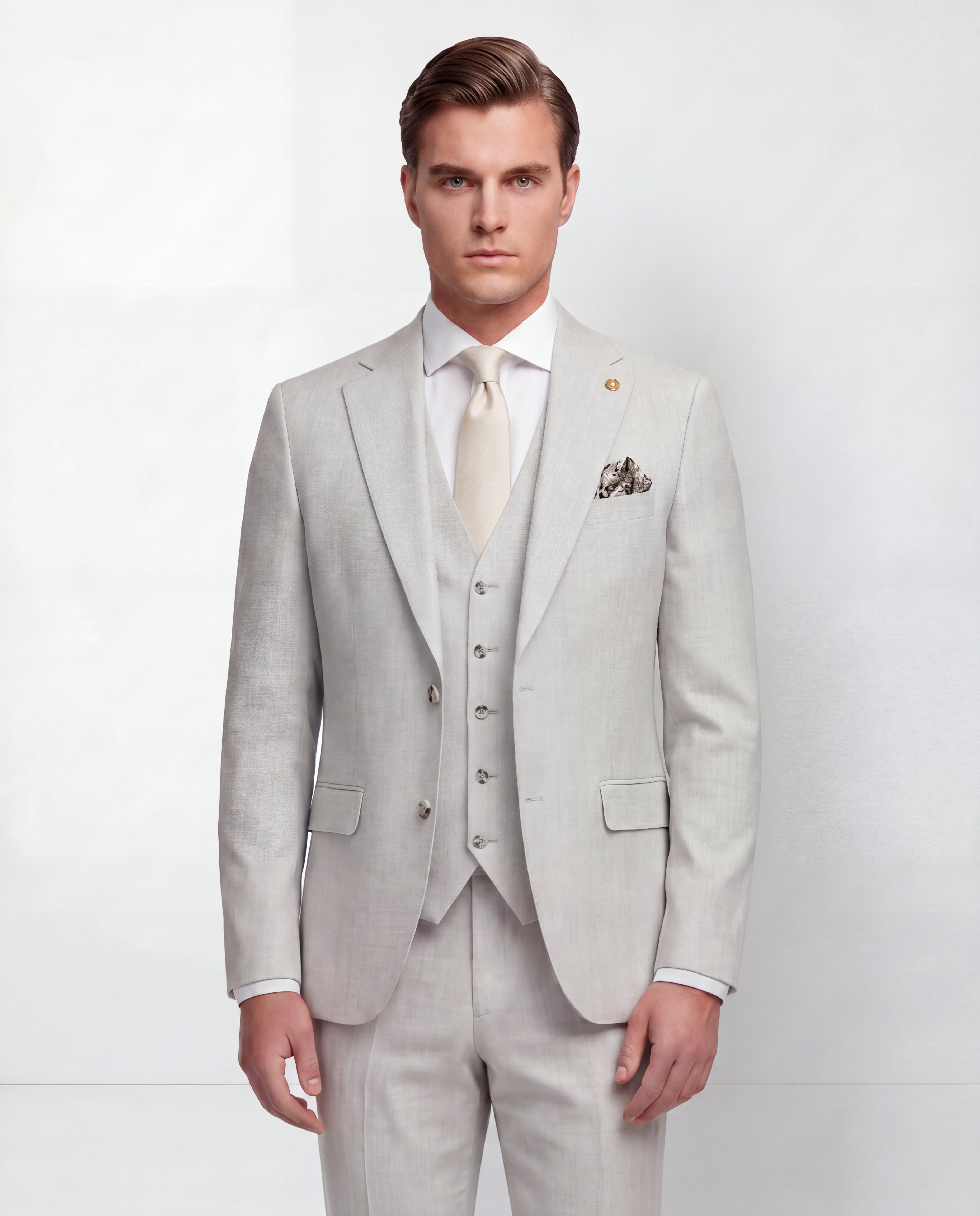Silver Grey Solid Suit