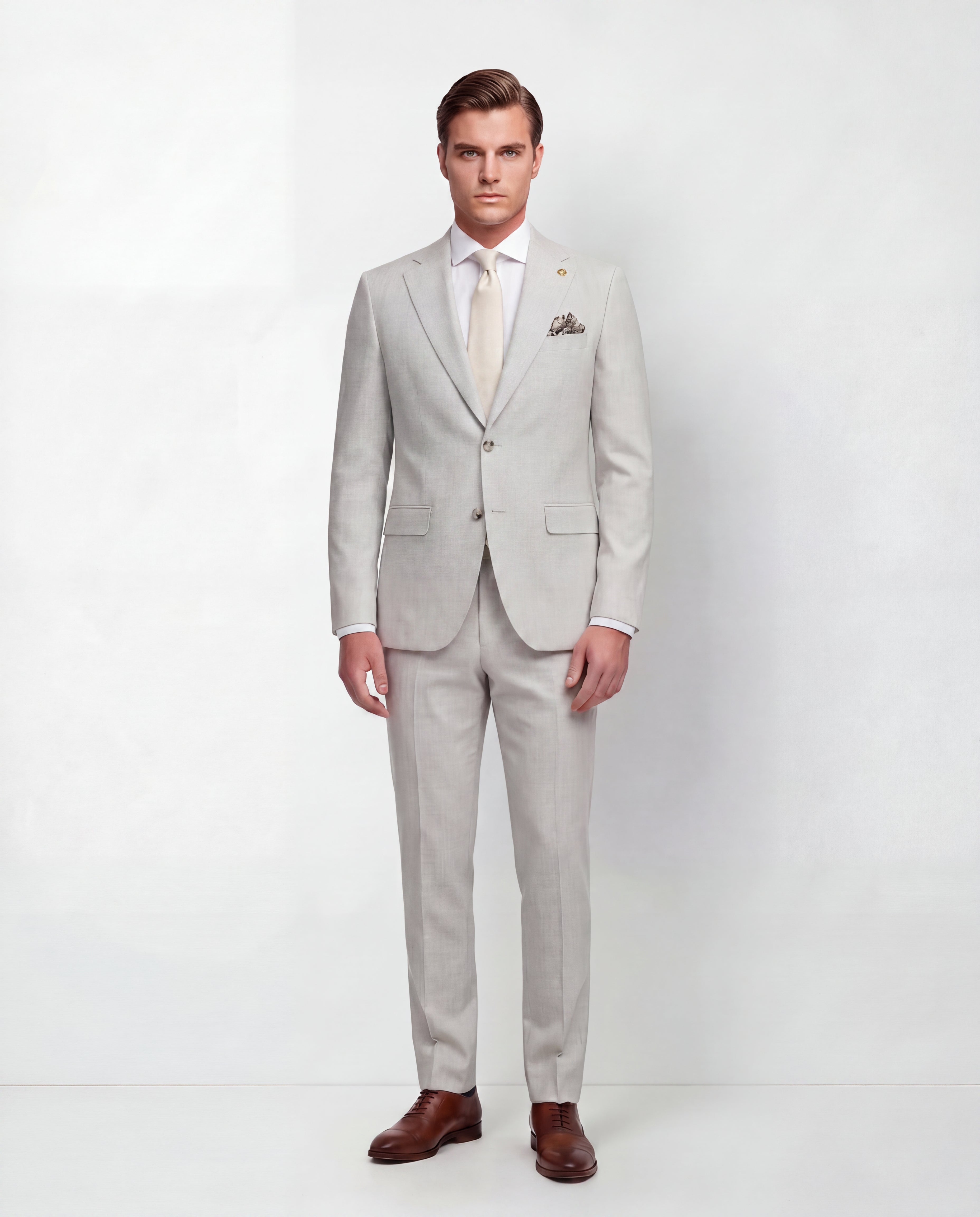 Silver Grey Solid Suit