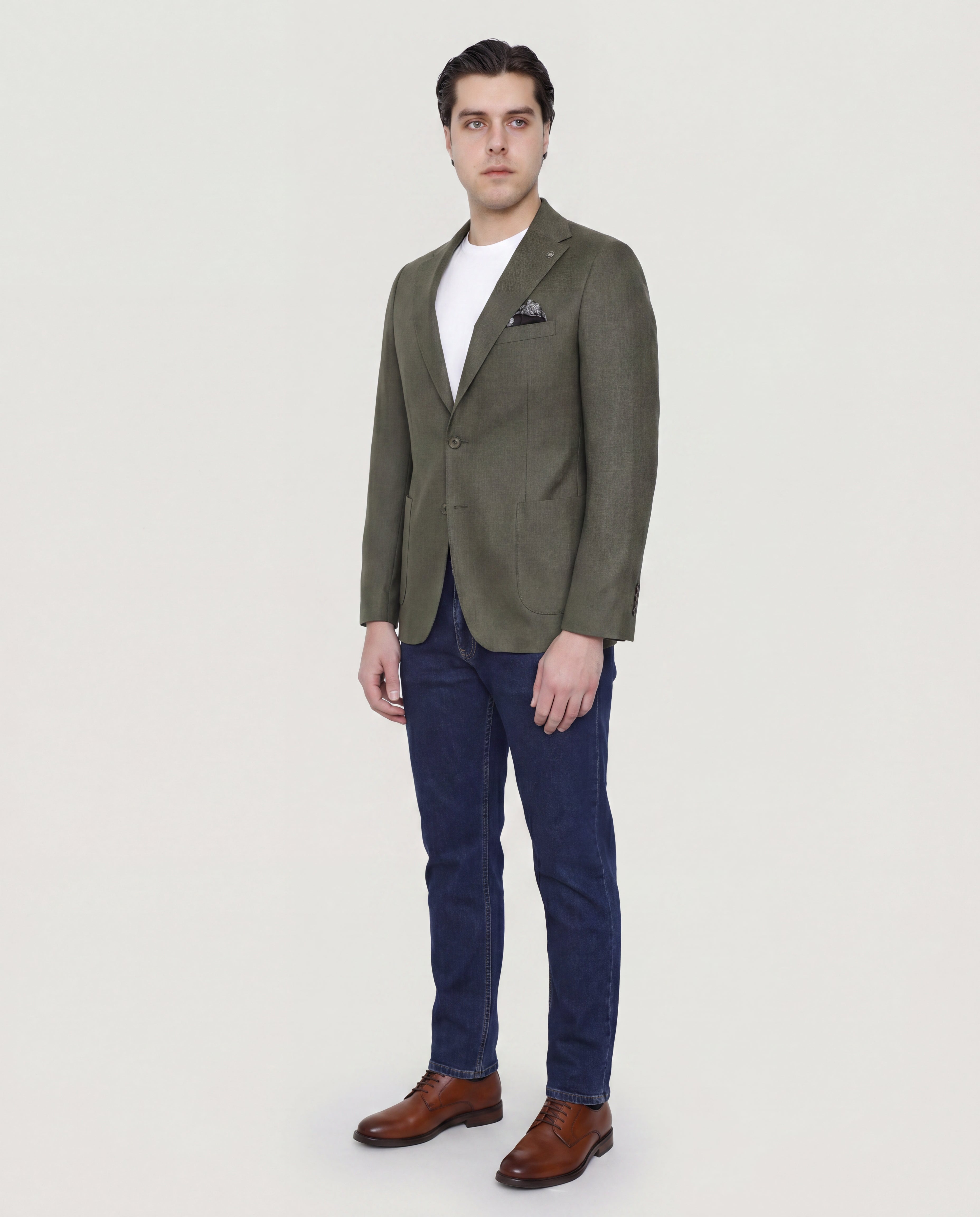 Olive Green Linen Sport Jacket