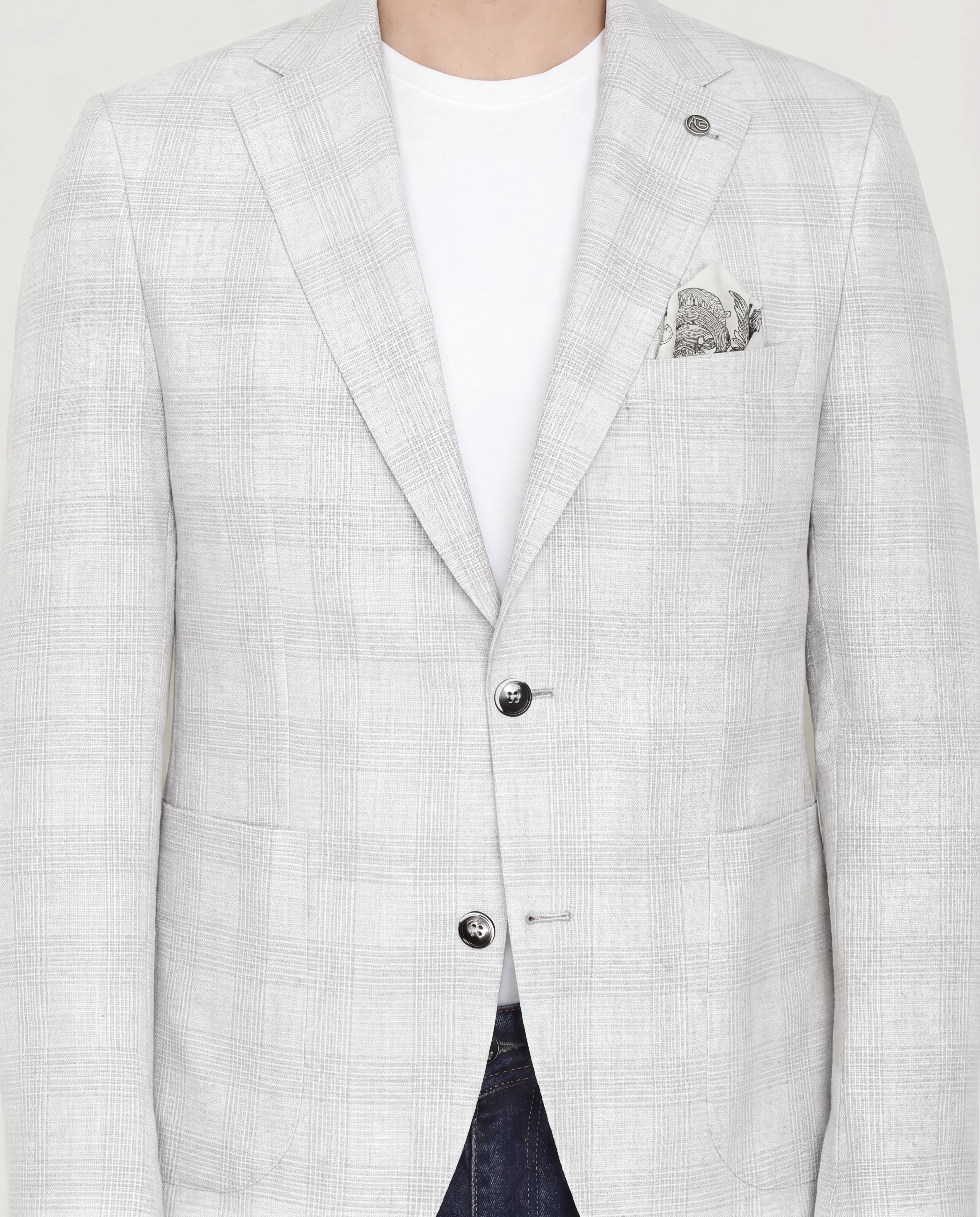 Light Beige Windowpane Sport Jacket