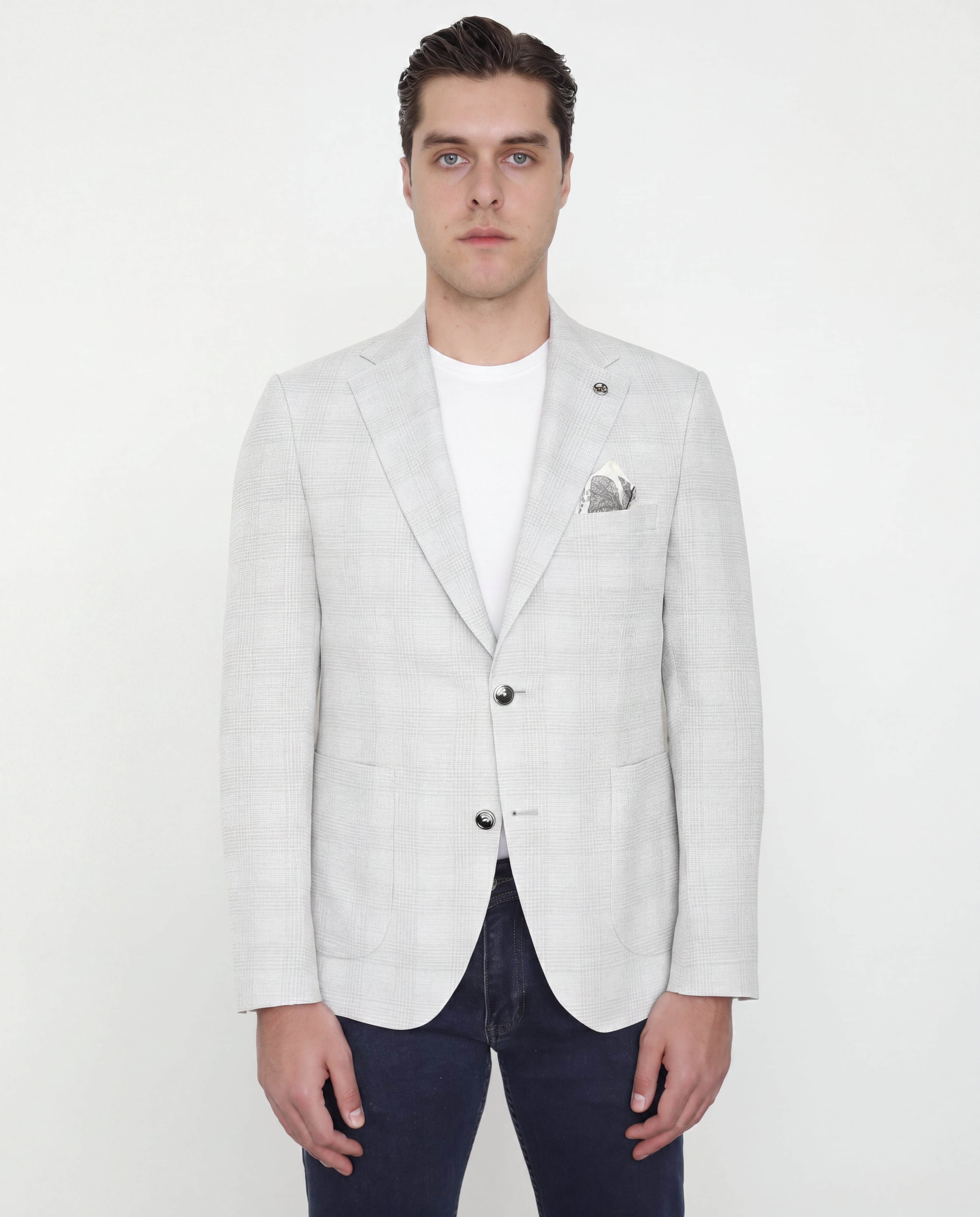 Light Beige Windowpane Sport Jacket