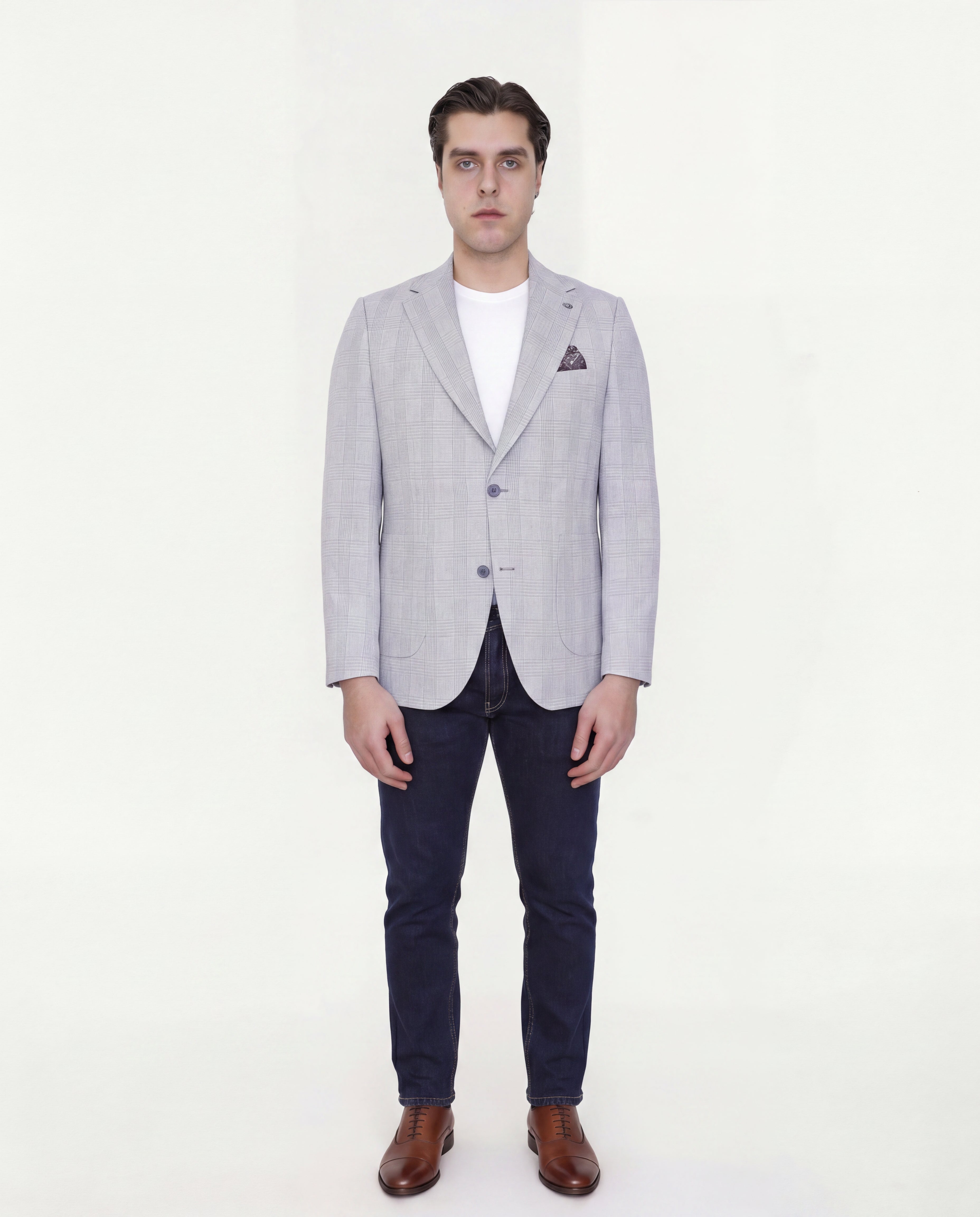 Light Blue Checkered Sport Jacket