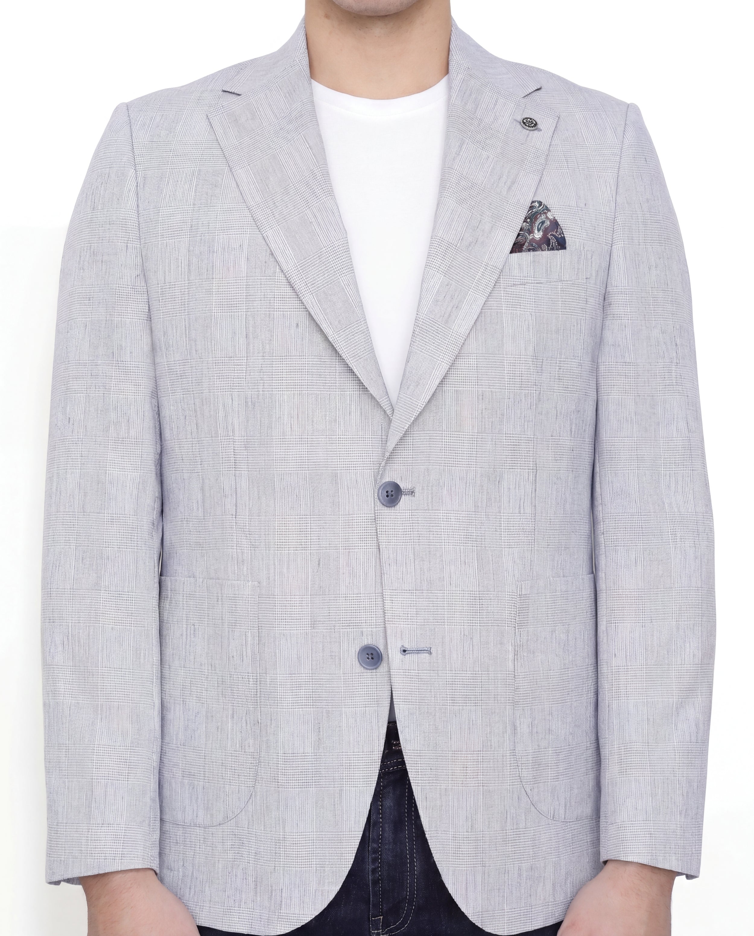 Light Blue Checkered Sport Jacket