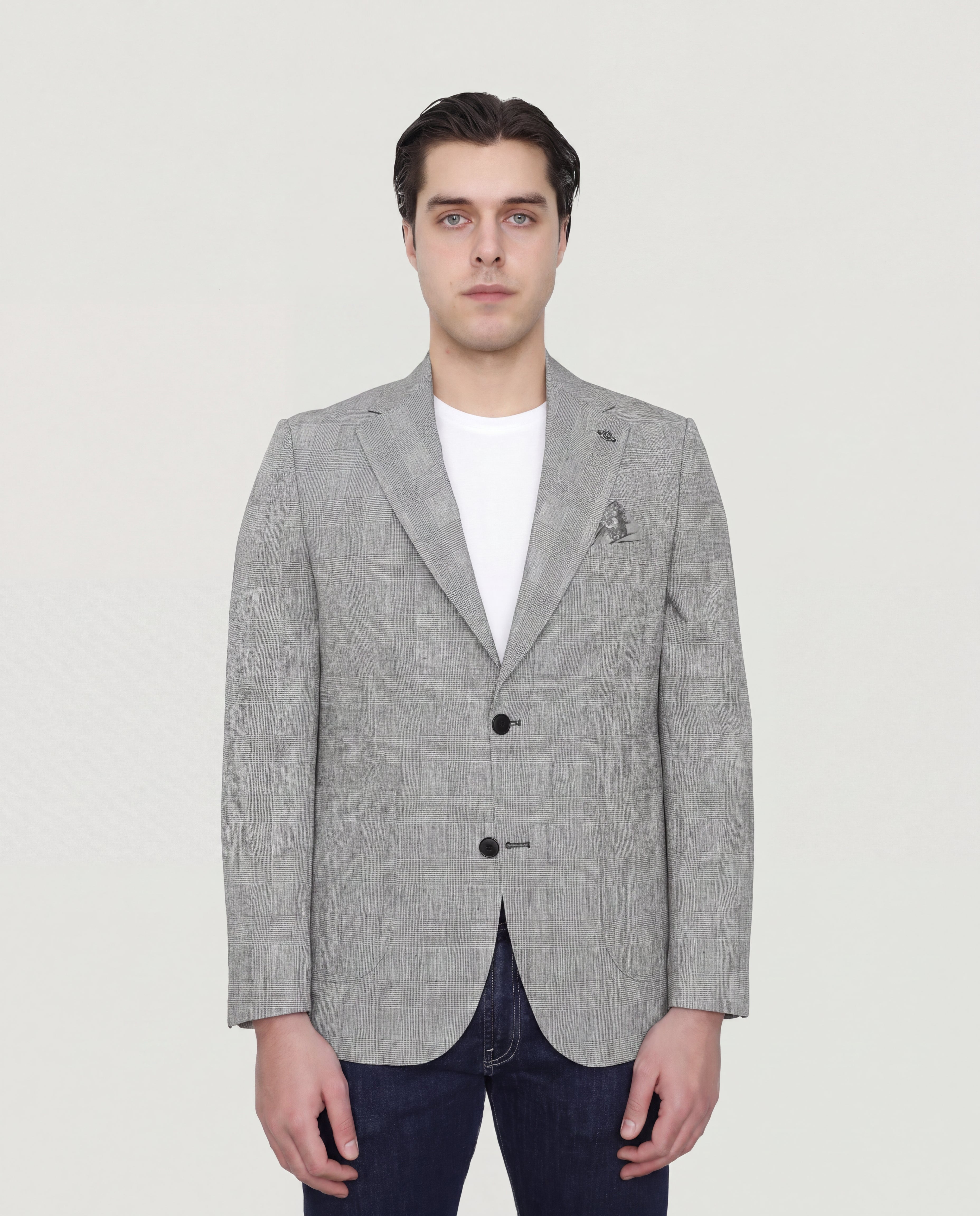 Mid Grey Checkered Sport Jacket