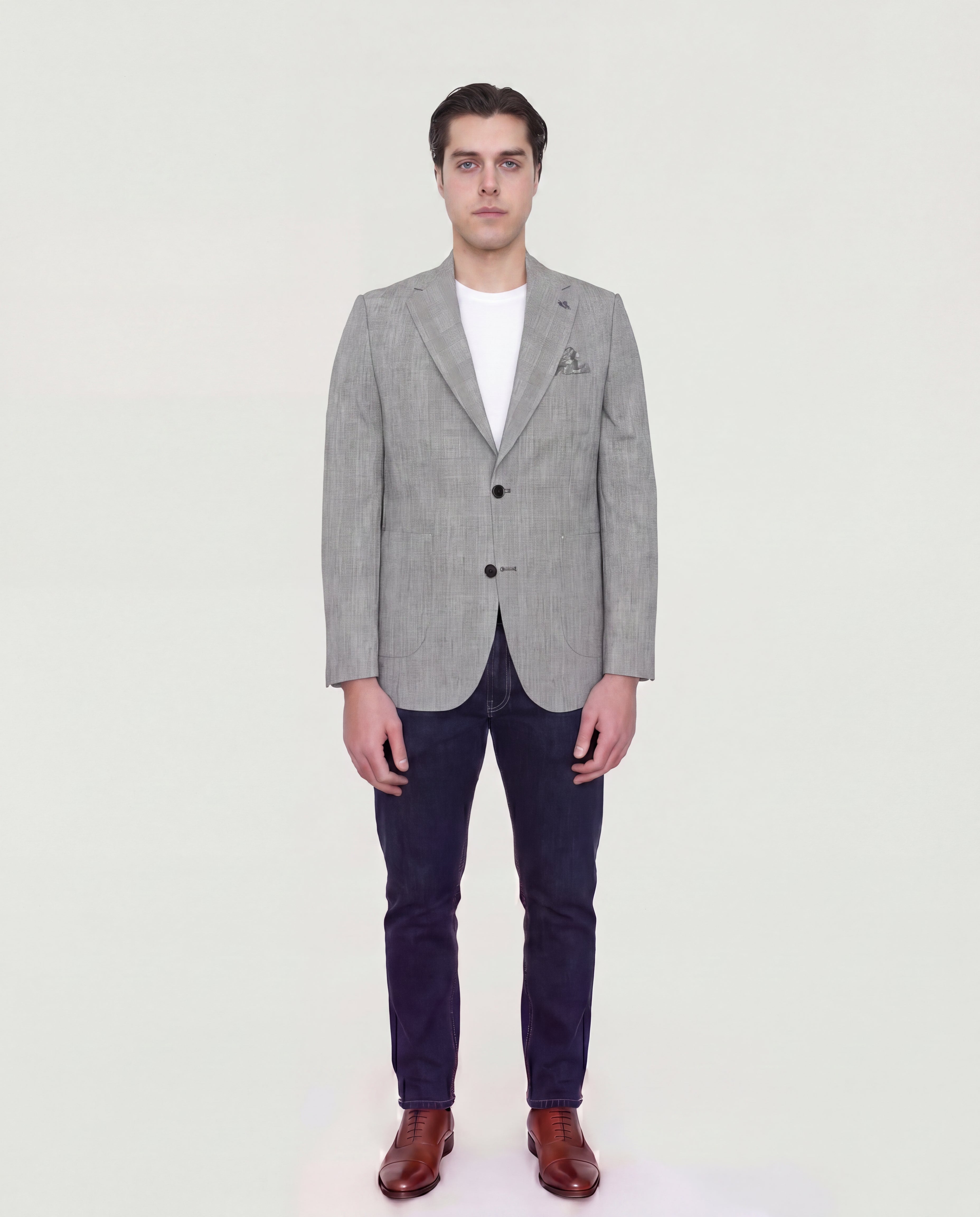 Mid Grey Checkered Sport Jacket