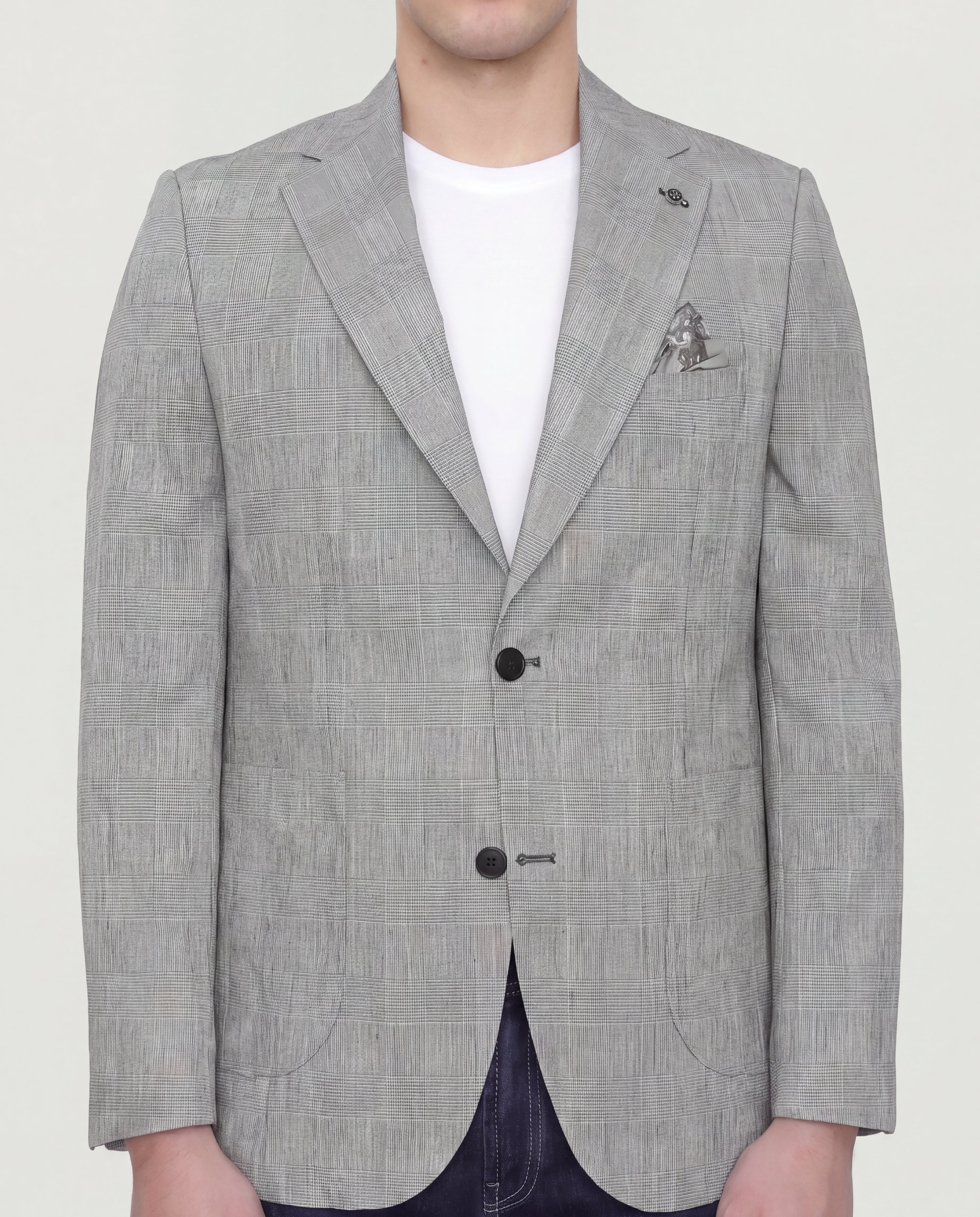 Mid Grey Checkered Sport Jacket