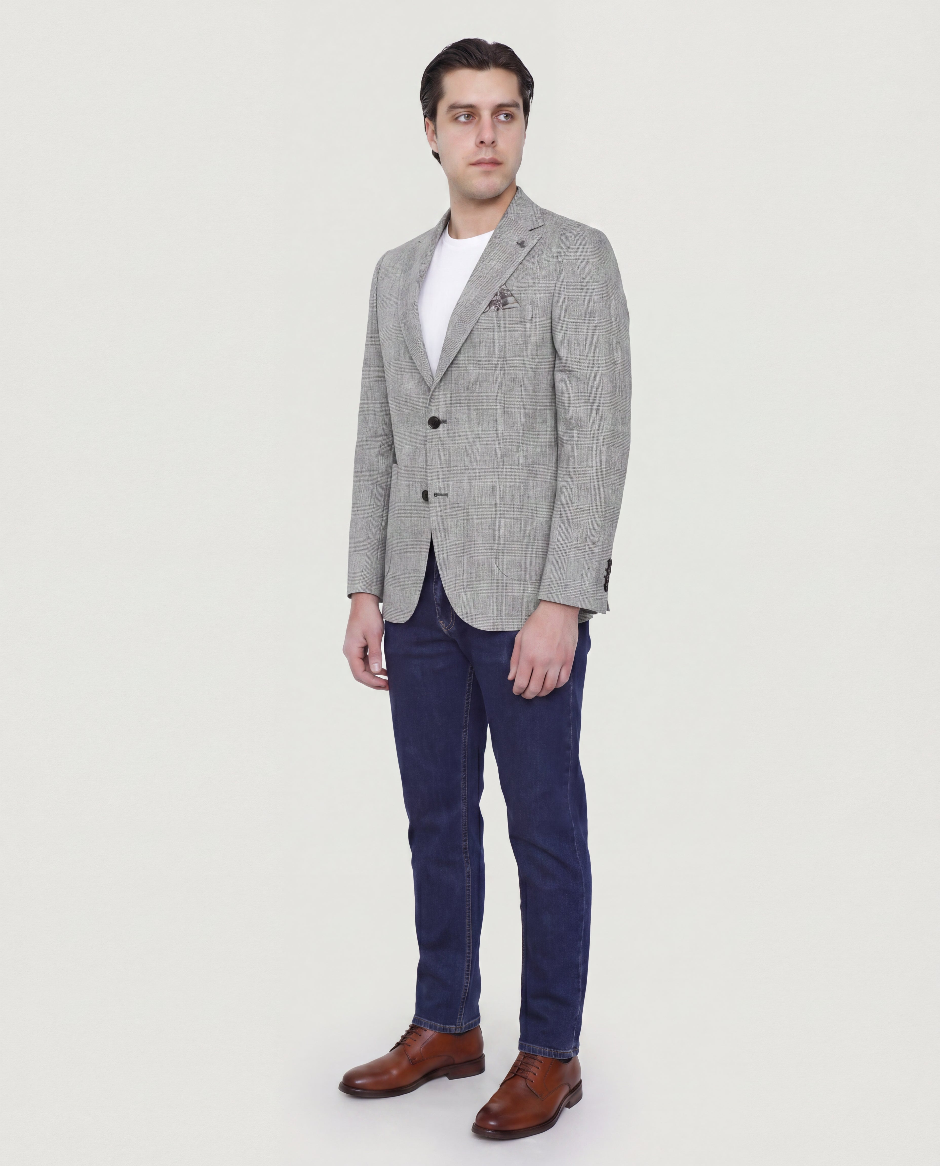 Mid Grey Checkered Sport Jacket