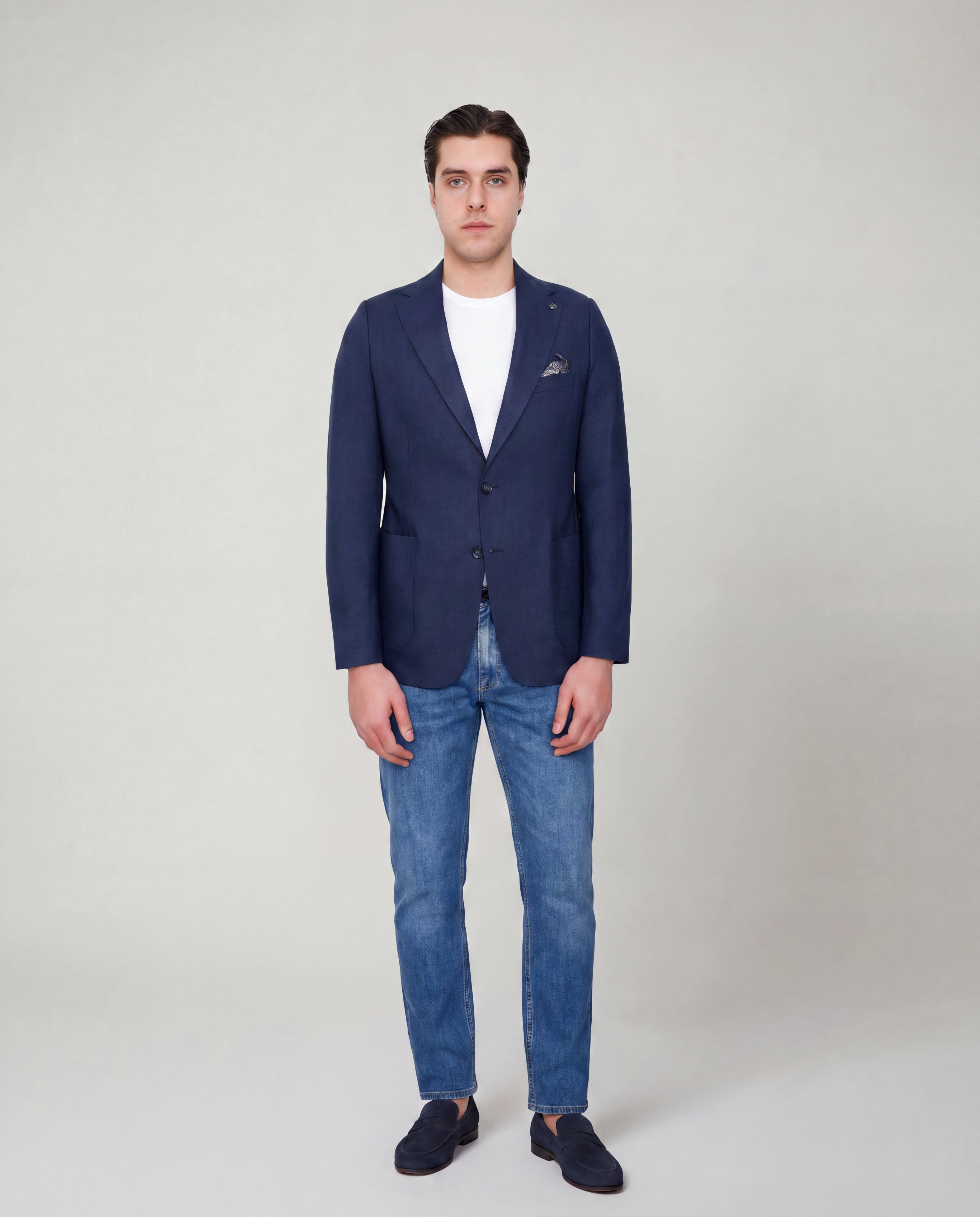 Prussian Blue Linen Sport Jacket