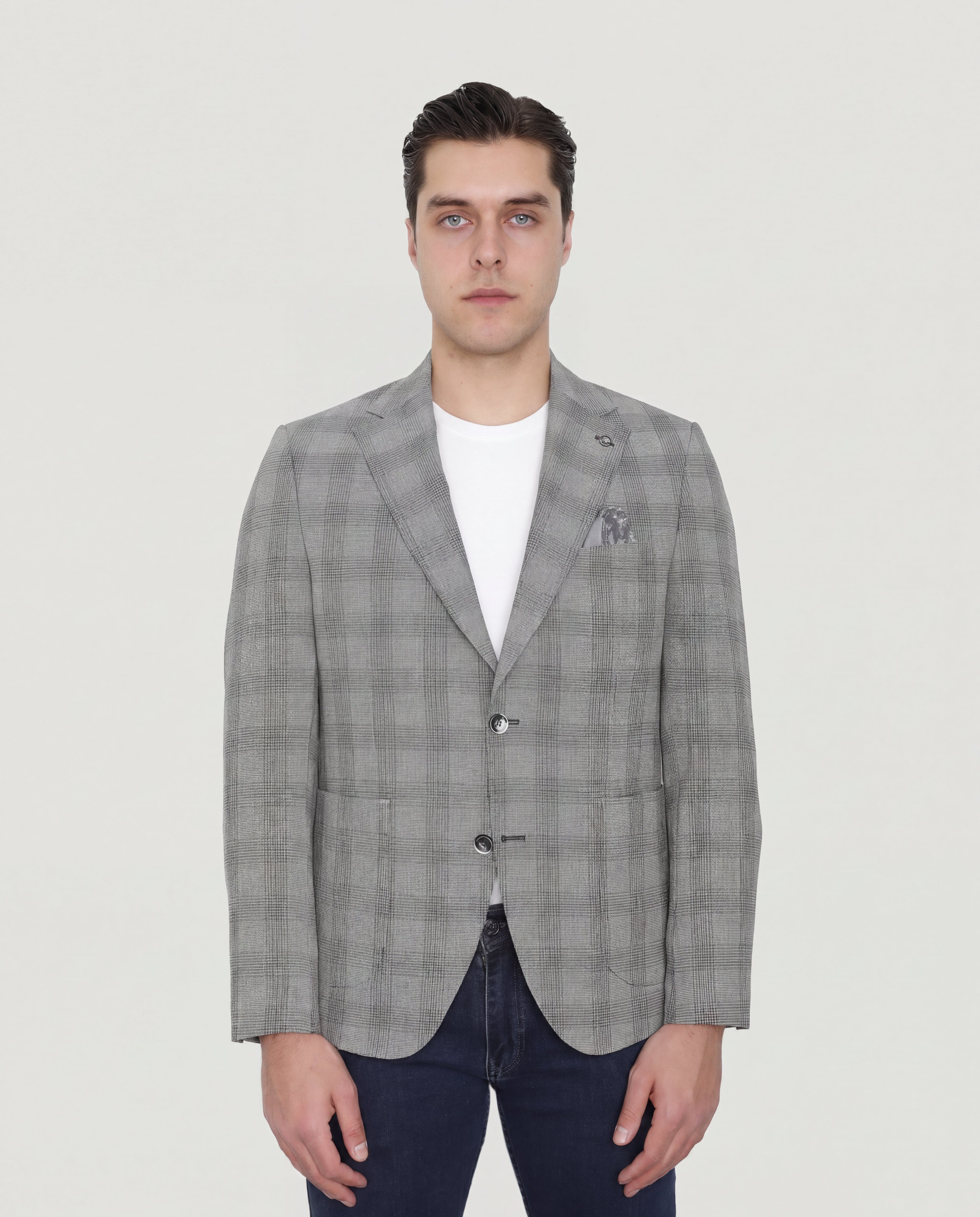 Grey Windowpane Sport Jacket