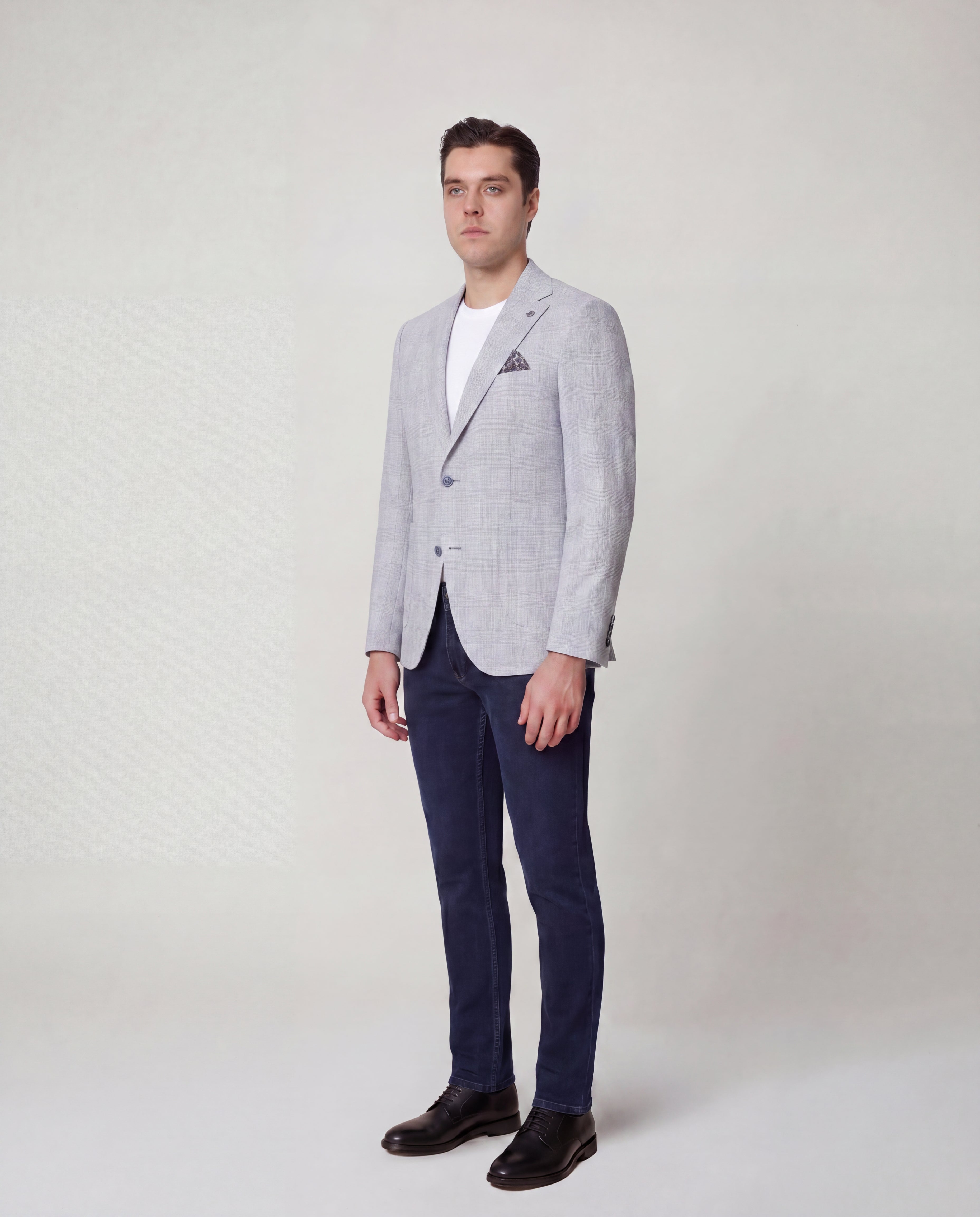 Light Blue Checkered Sport Jacket